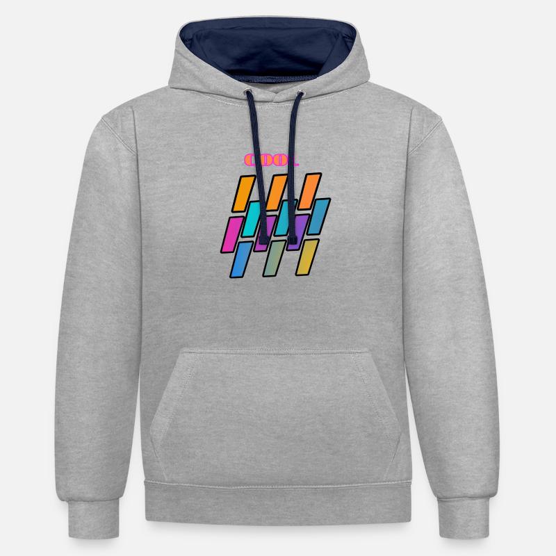 Cool Chulo - Sweat à capuche contrasté - gris chiné/bleu marine