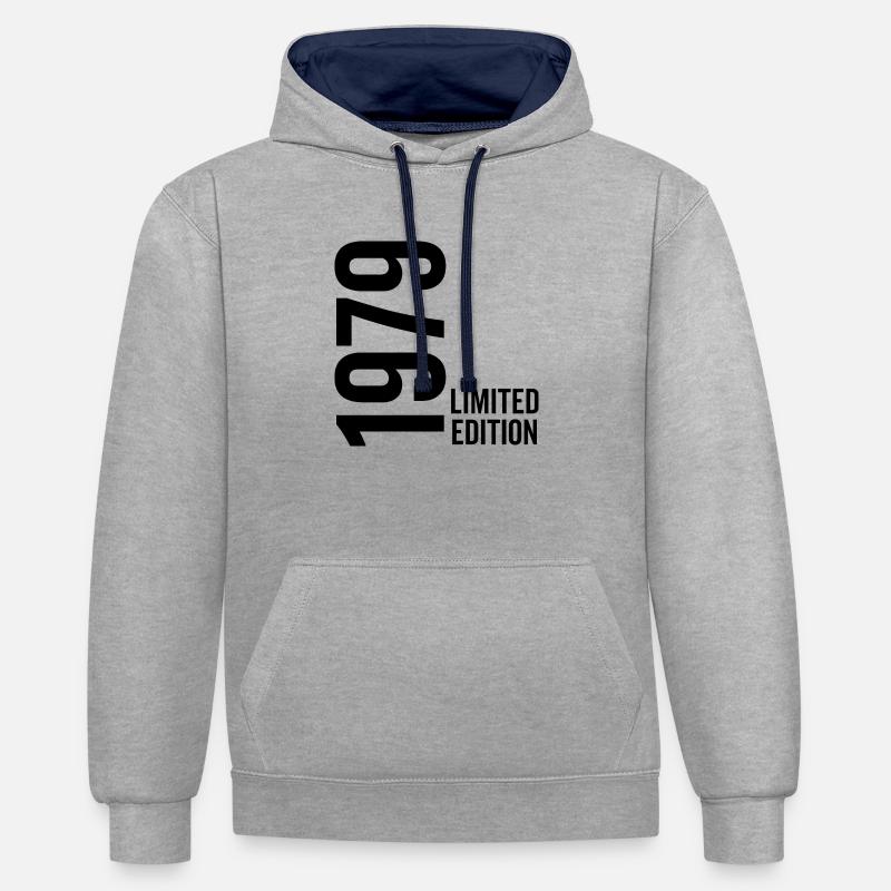 1979 Édition limitée - Sweat à capuche contrasté - gris chiné/bleu marine