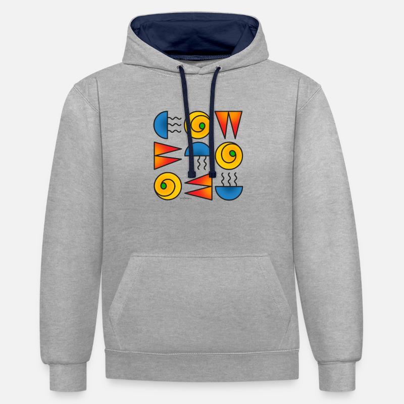 Schnittmuster Moda 100623 3 - Kontrast-Hoodie - Grau meliert/Navy