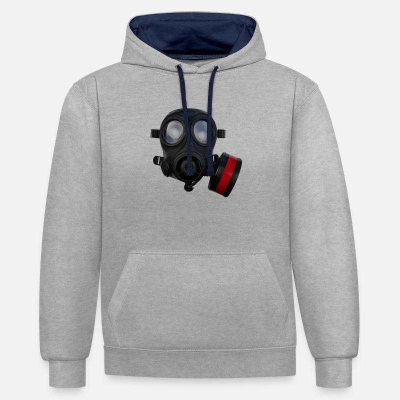 Masque à gaz S10 - Sweat à capuche contrasté - gris chiné/bleu marine