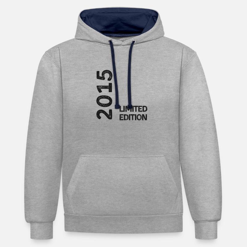 2015 limited edition - Sweat à capuche contrasté - gris chiné/bleu marine