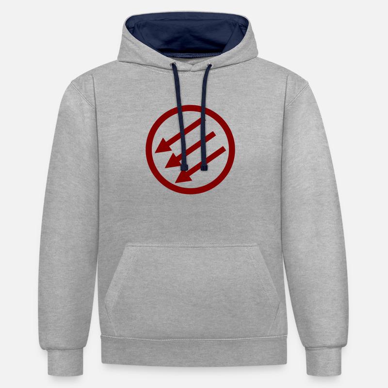 Järnfronten / Eiserne Front / Iron Front - Kontrast-Hoodie - Grau meliert/Navy