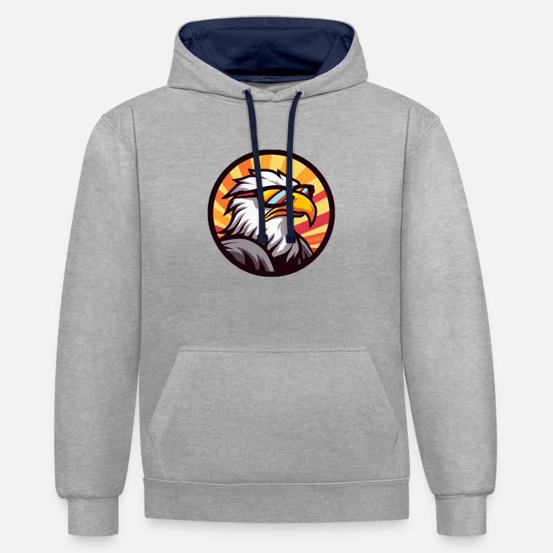 Eagle Comic Cool - Contrast hoodie - heather grey/navy