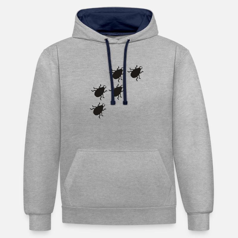 Käfer - Sweat à capuche contrasté - gris chiné/bleu marine