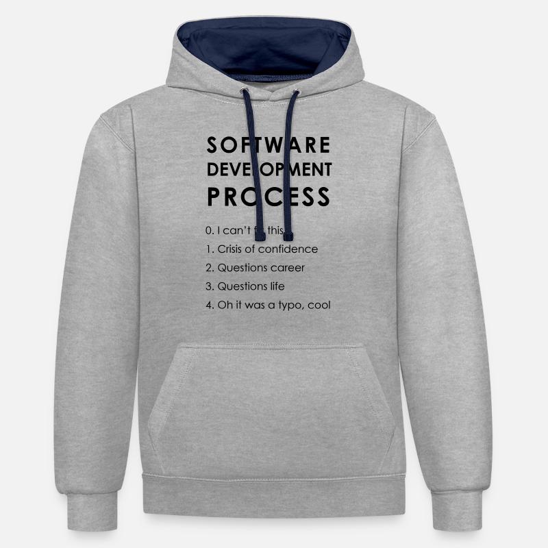 Software Development Process - Contrast hoodie - heather grey/navy