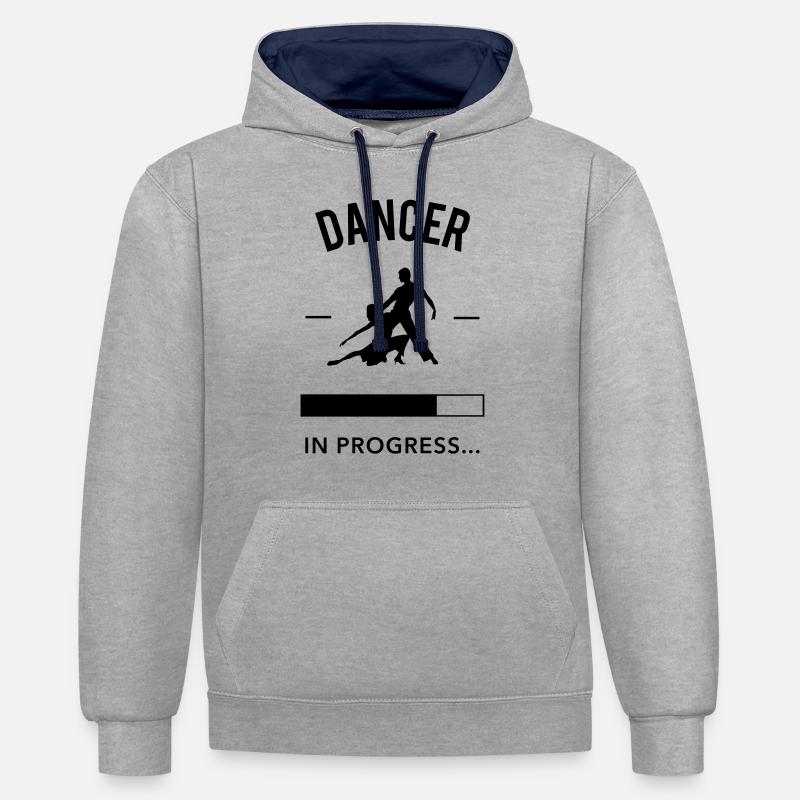 Dancer in progress - Sweat à capuche contrasté - gris chiné/bleu marine