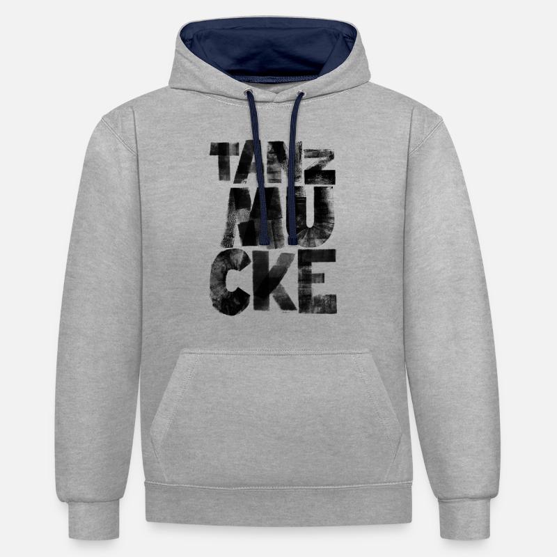 Tanzmucke schwarz - Sweat à capuche contrasté - gris chiné/bleu marine