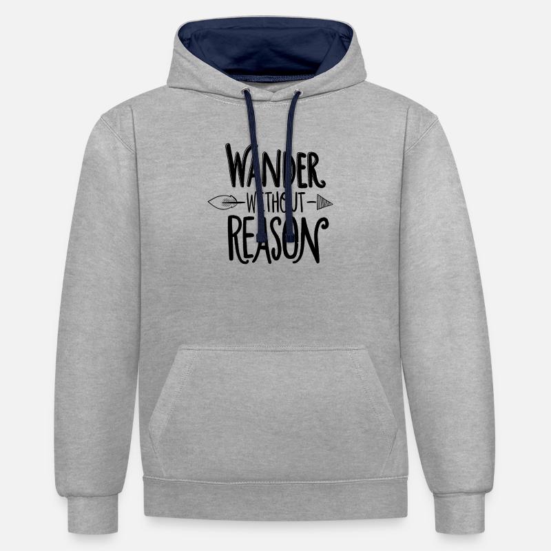 errer sans raison - Sweat à capuche contrasté - gris chiné/bleu marine