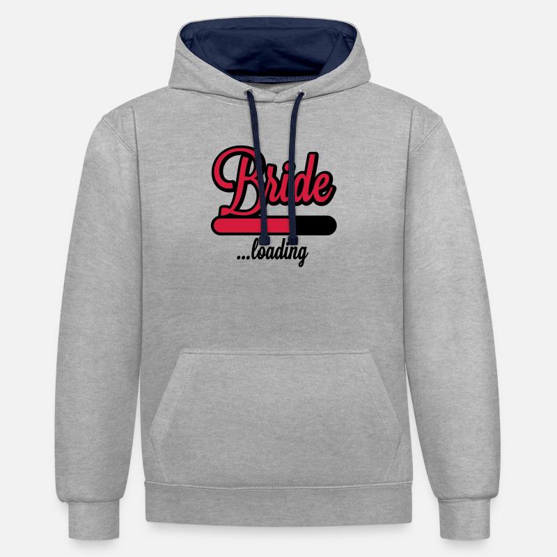 Bride loading | Hen Night - Sweat à capuche contrasté - gris chiné/bleu marine