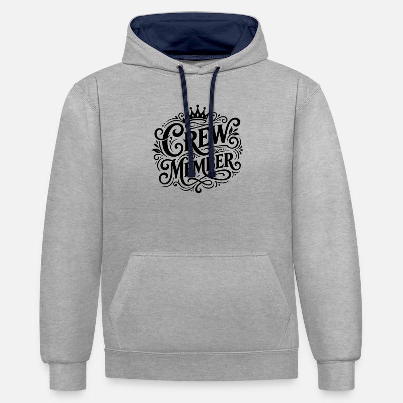 Membre d’équipage Krone - Sweat à capuche contrasté - gris chiné/bleu marine