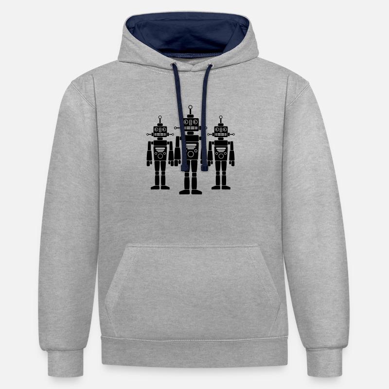 Cool Robots Team - Contrast hoodie - heather grey/navy
