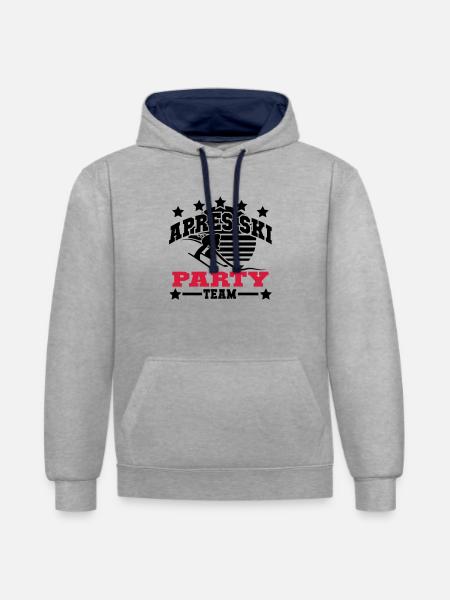 apres_ski_7_2f - Kontrast-Hoodie - Grau meliert/Navy