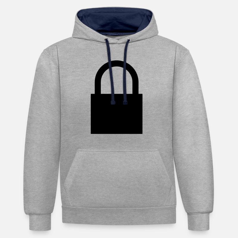 Cadenas - Sweat à capuche contrasté - gris chiné/bleu marine