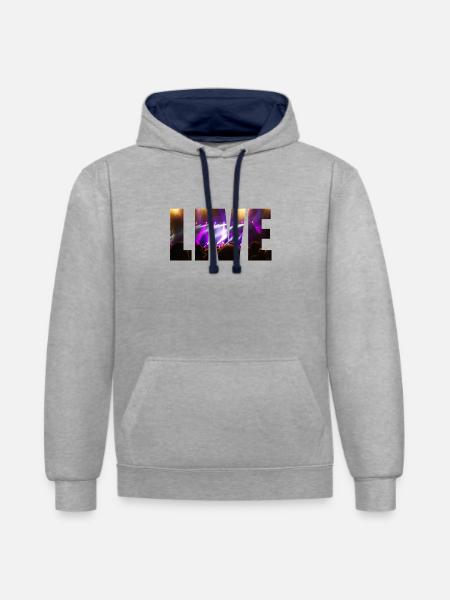 Live in Concert - Kontrast-Hoodie - Grau meliert/Navy