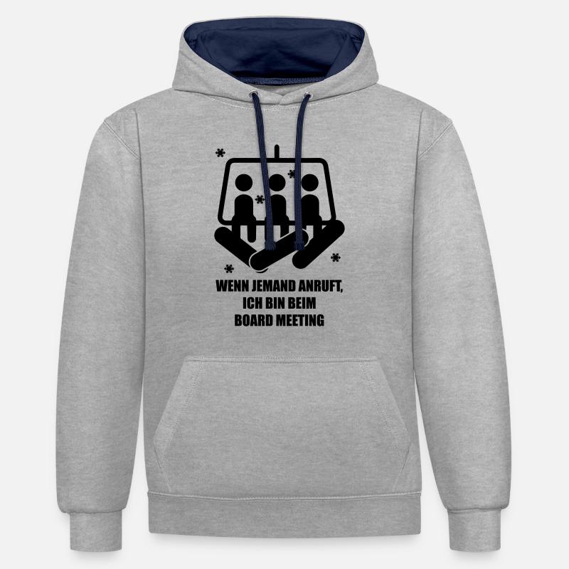 snowboard - Sweat à capuche contrasté - gris chiné/bleu marine