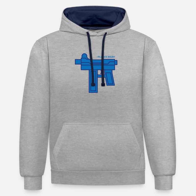 Zombies Player Right - Sweat à capuche contrasté - gris chiné/bleu marine