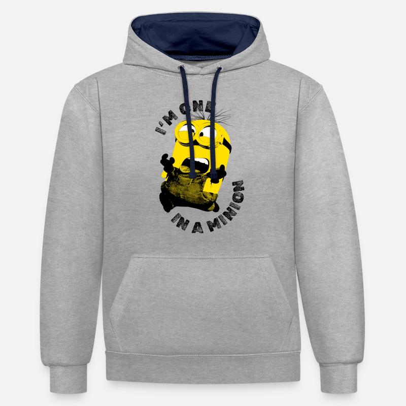 Minions I'm One In A Minion - Sudadera con capucha contraste - gris jaspeado/azul marino