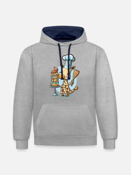 Cuisson à la commande - Sweat à capuche contrasté - gris chiné/bleu marine