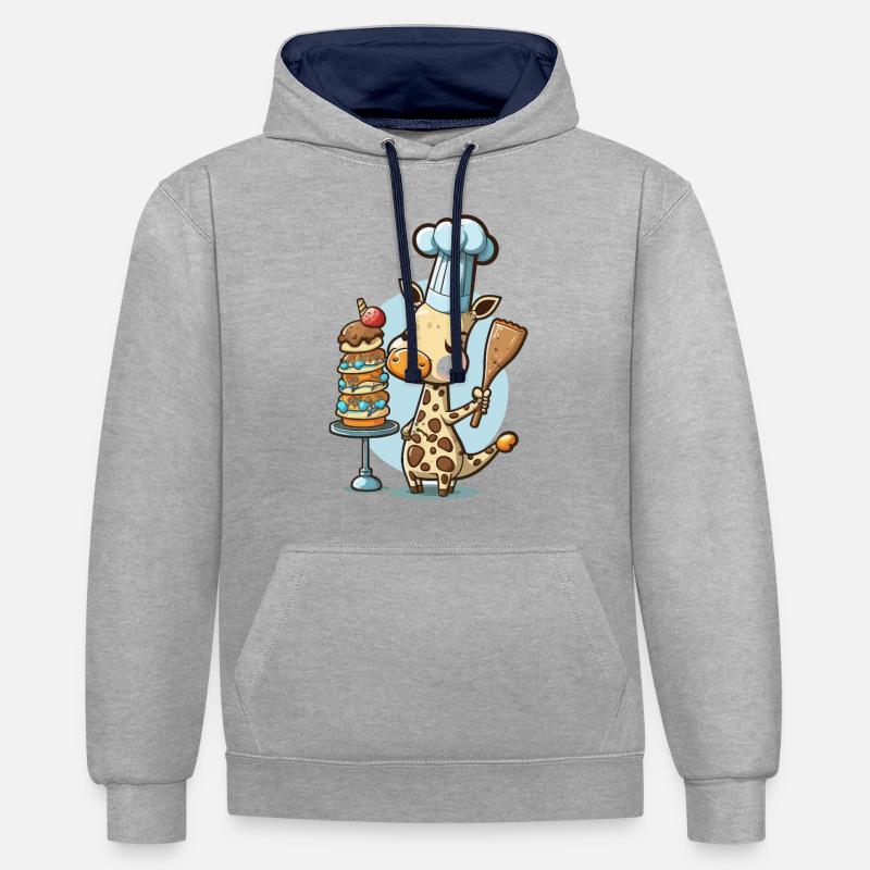 Cuisson à la commande - Sweat à capuche contrasté - gris chiné/bleu marine
