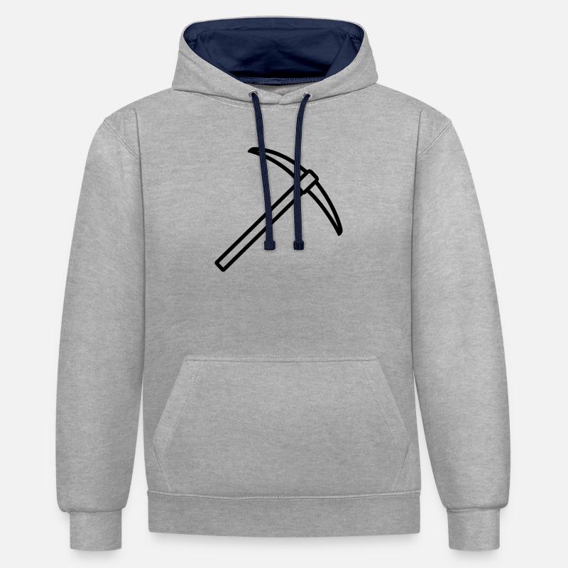piolet - Sweat à capuche contrasté - gris chiné/bleu marine