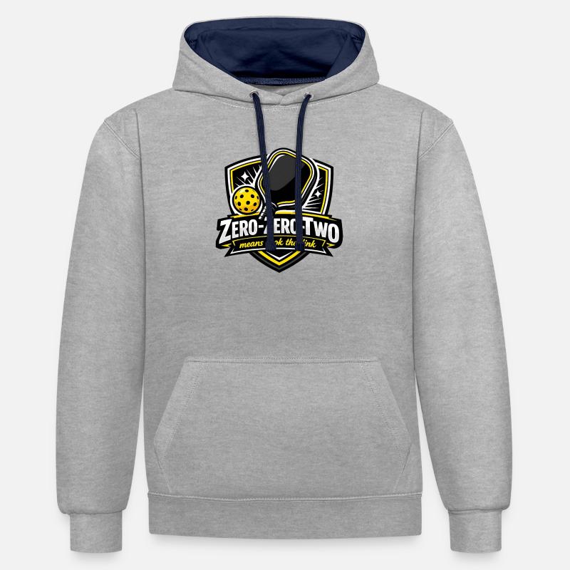 Zero-Zero-Two Pingpong Sieg Design - Kontrast-Hoodie - Grau meliert/Navy