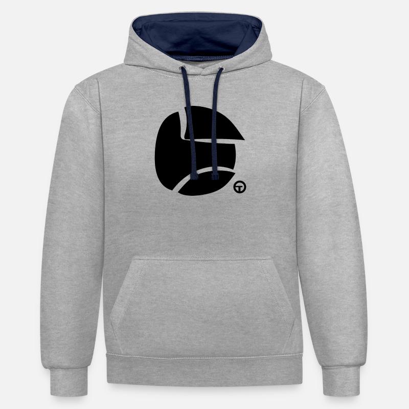 Forme2 - Sweat à capuche contrasté - gris chiné/bleu marine