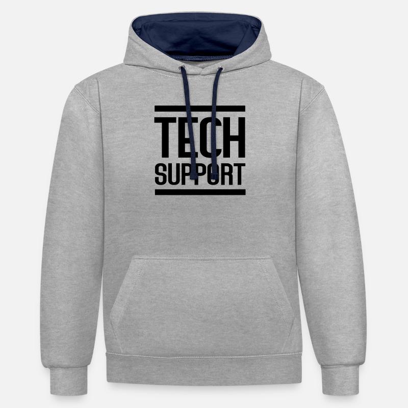 Tech Support - Contrast hoodie - heather grey/navy