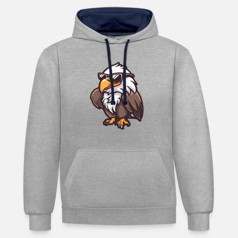 Eagle Cool Bande dessinée - Sweat à capuche contrasté - gris chiné/bleu marine