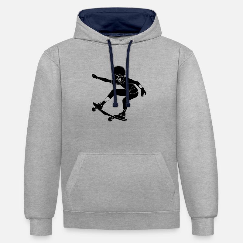 skateboard - Contrast hoodie - heather grey/navy