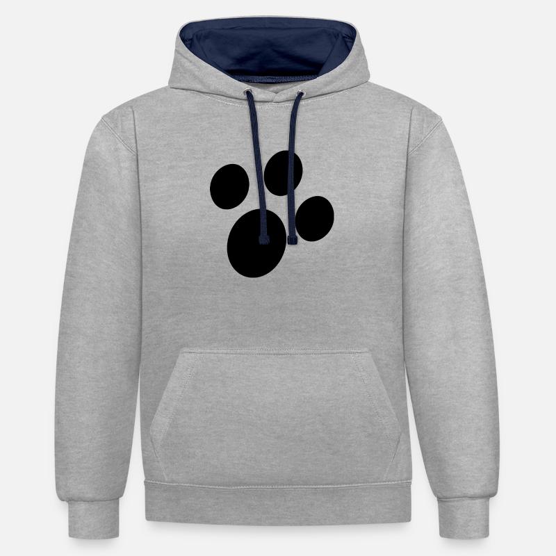 Hund Chien - Sweat à capuche contrasté - gris chiné/bleu marine