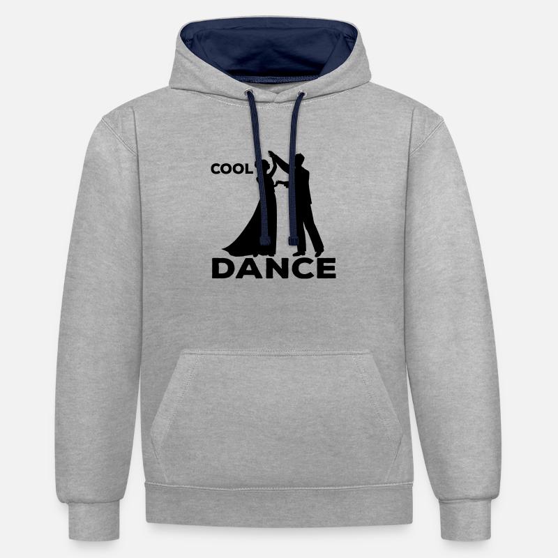 Danse Musique de danse - Sweat à capuche contrasté - gris chiné/bleu marine
