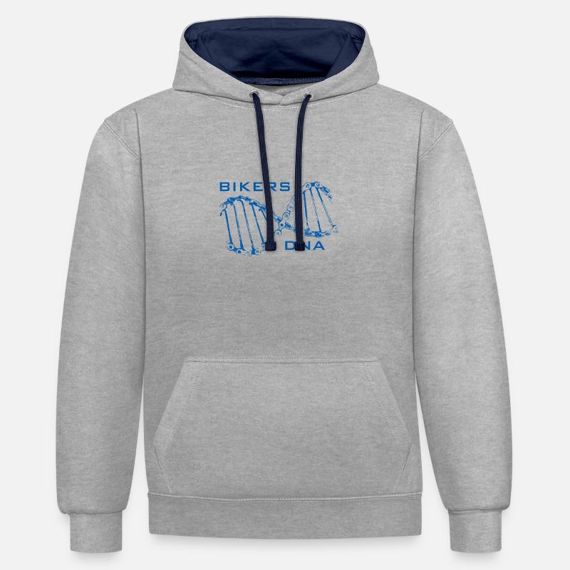 Bikers DNA Bicycle Gift - Sweat à capuche contrasté - gris chiné/bleu marine