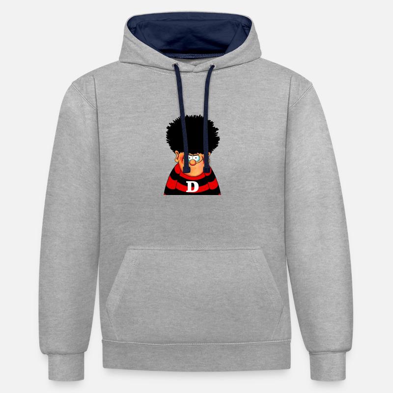 Dennis la menace - Sweat à capuche contrasté - gris chiné/bleu marine