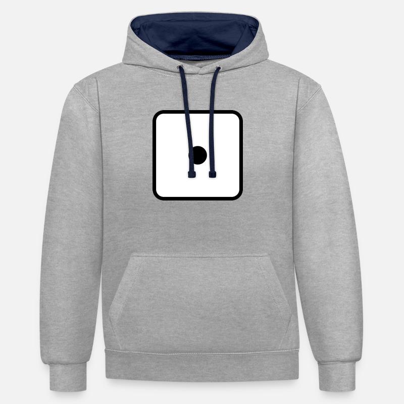 Numéro de cube 1 - Sweat à capuche contrasté - gris chiné/bleu marine