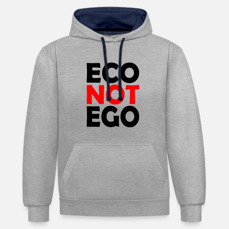Eco not ego - Sudadera con capucha contraste - gris jaspeado/azul marino