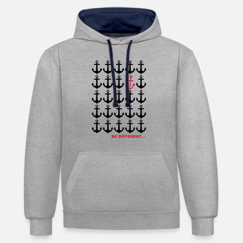 Be Different... - Kontrast-Hoodie - Grau meliert/Navy