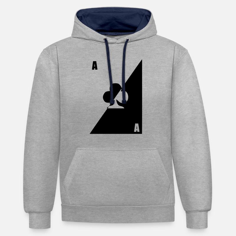 map as black white clover - Contrast hoodie - heather grey/navy