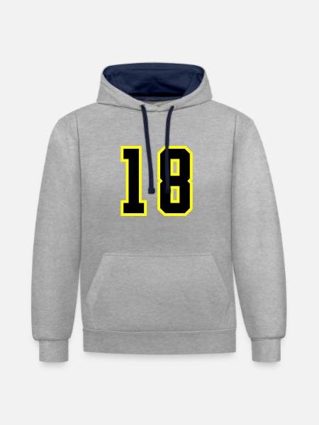 18 Number Leotard - Contrast hoodie - heather grey/navy
