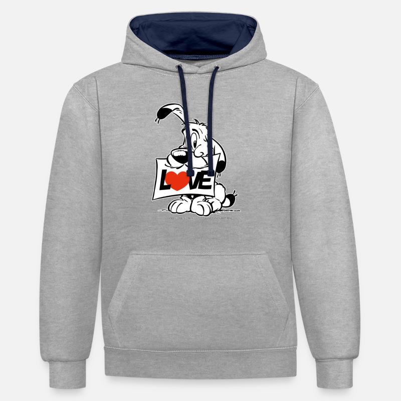 Astérix y Obélix Personaje Idefix - Sudadera con capucha contraste - gris jaspeado/azul marino