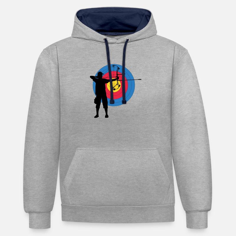 ArcLab CompoundTargetArcher - Sweat à capuche contrasté - gris chiné/bleu marine