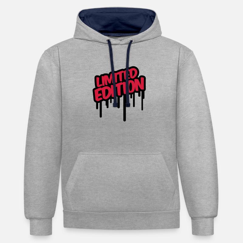 limited_edition_comic_pq2 - Sweat à capuche contrasté - gris chiné/bleu marine