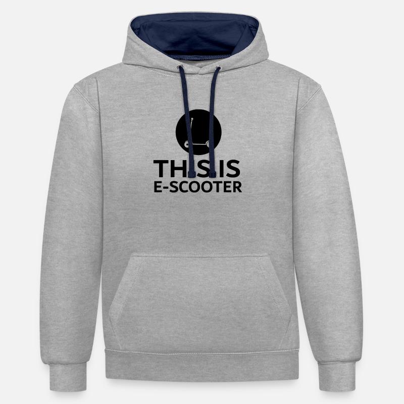 E-Scooter E-Roller Scooter - Sweat à capuche contrasté - gris chiné/bleu marine