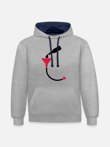 Beer Bong - Contrast hoodie - heather grey/navy