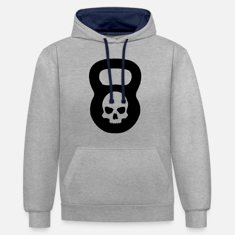 Kettlebell Ghost Black - Kontrast-Hoodie - Grau meliert/Navy