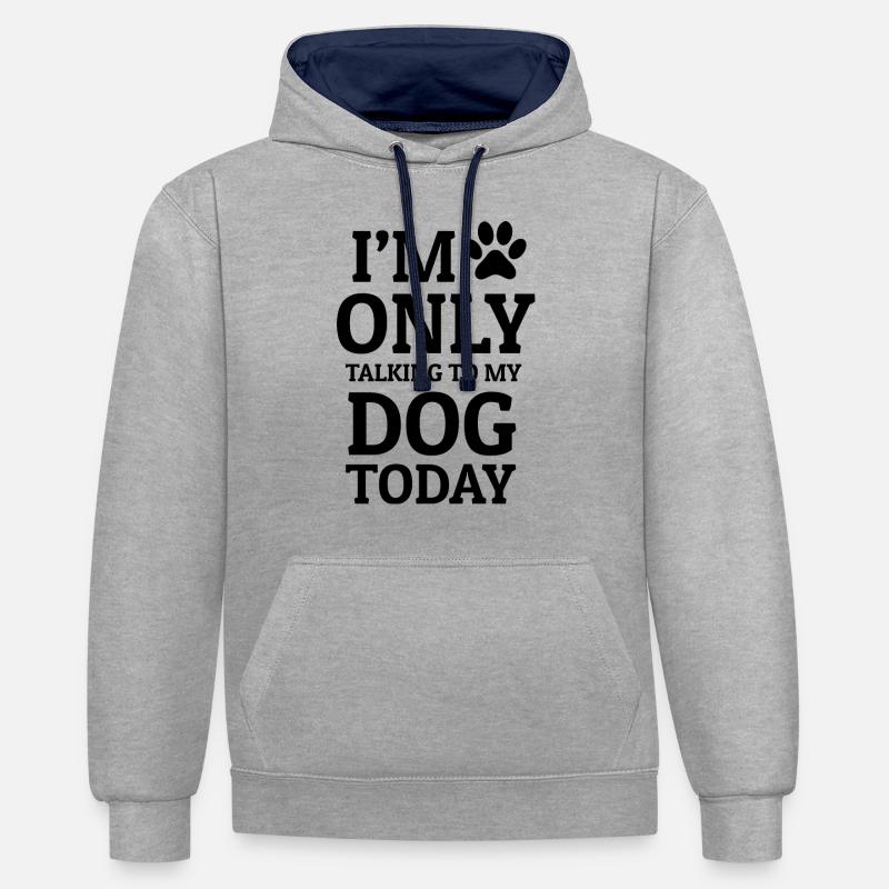 Chien Hund - Sweat à capuche contrasté - gris chiné/bleu marine