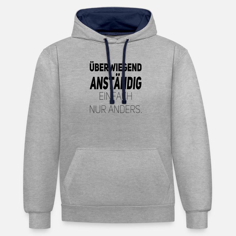 Anständig einfach nur anders - Kontrast-Hoodie - Grau meliert/Navy