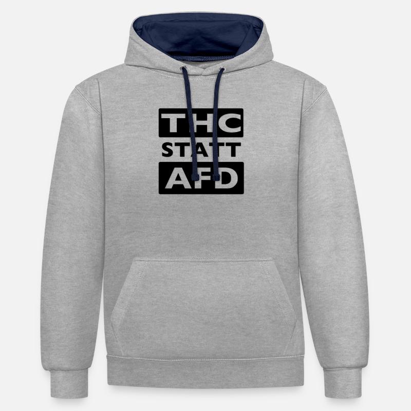 THC STATT AFD - Kontrast-Hoodie - Grau meliert/Navy