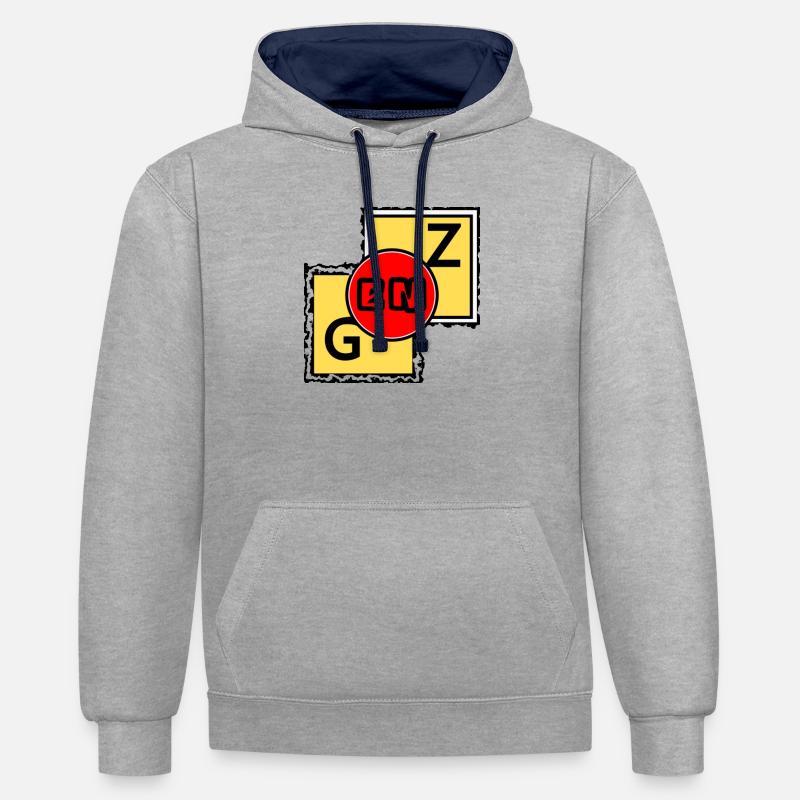 GEN Z Blocks - Contrast hoodie - heather grey/navy
