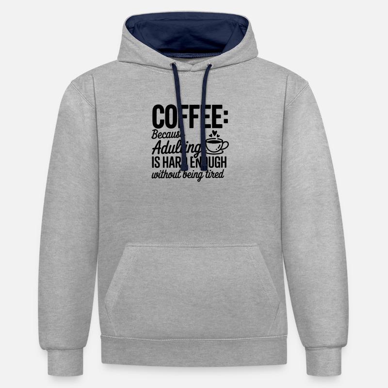 Coffee Focus: Everyday Sprint - Kontrastluvtröja - gråmelerad/marinblå