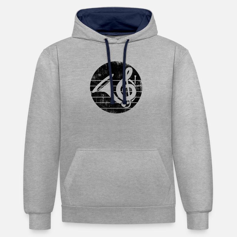 Clairon - Sweat à capuche contrasté - gris chiné/bleu marine